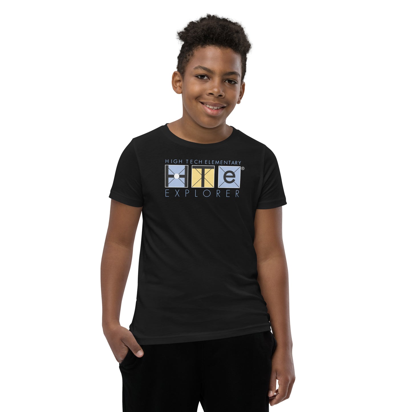 Youth Short Sleeve T-Shirt, Blue Lettering